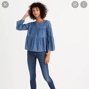 Madewell flowy demin top